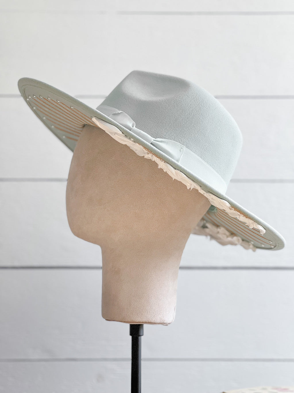 Flower Hat - Wedding Rancher Hat - Baby Shower Hat - Gender Reveal Wardrobe - Festival Accessory - Thick Paint Hat - Wide Brim Hat