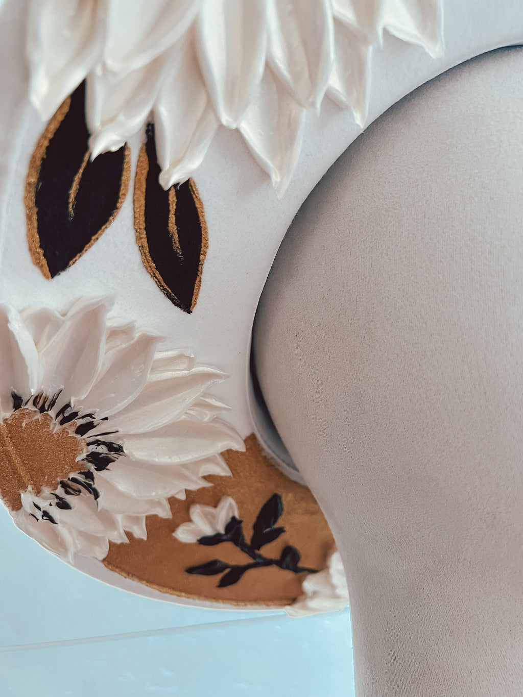 Floral Hand Painted Rancher Hat: Wide Brim Derby Hat