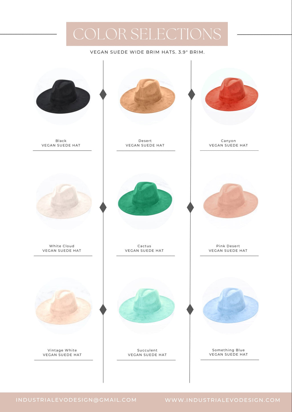 Hand Sewn Wide Brim Rancher Hat - Custom Color