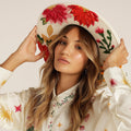 Hand-Painted Flower Rancher Hat: Desert Orchid Western Brim