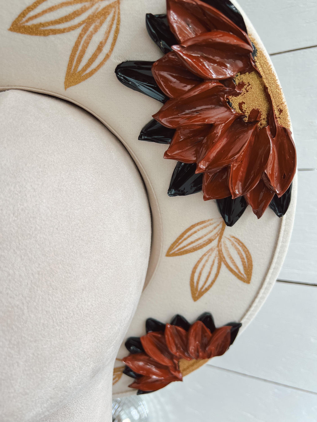 Flower Hat - Festival Rancher Hat - Rodeo Thick Paint Hat - NFR Wide Brim Hat