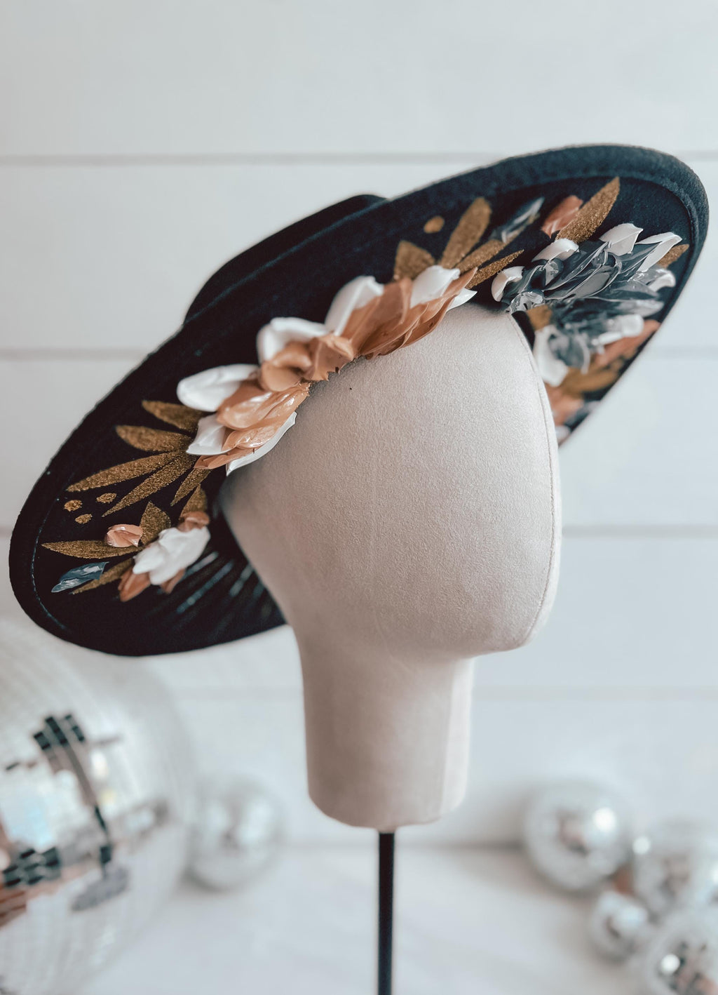 Flower Hat - Rodeo Rancher Hat - Country Concert Thick Paint Hat - Wide Brim Hat