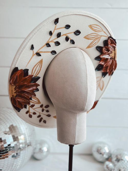 Flower Hat - Festival Rancher Hat - Rodeo Thick Paint Hat - NFR Wide Brim Hat