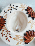 Flower Hat - Festival Rancher Hat - Rodeo Thick Paint Hat - NFR Wide Brim Hat