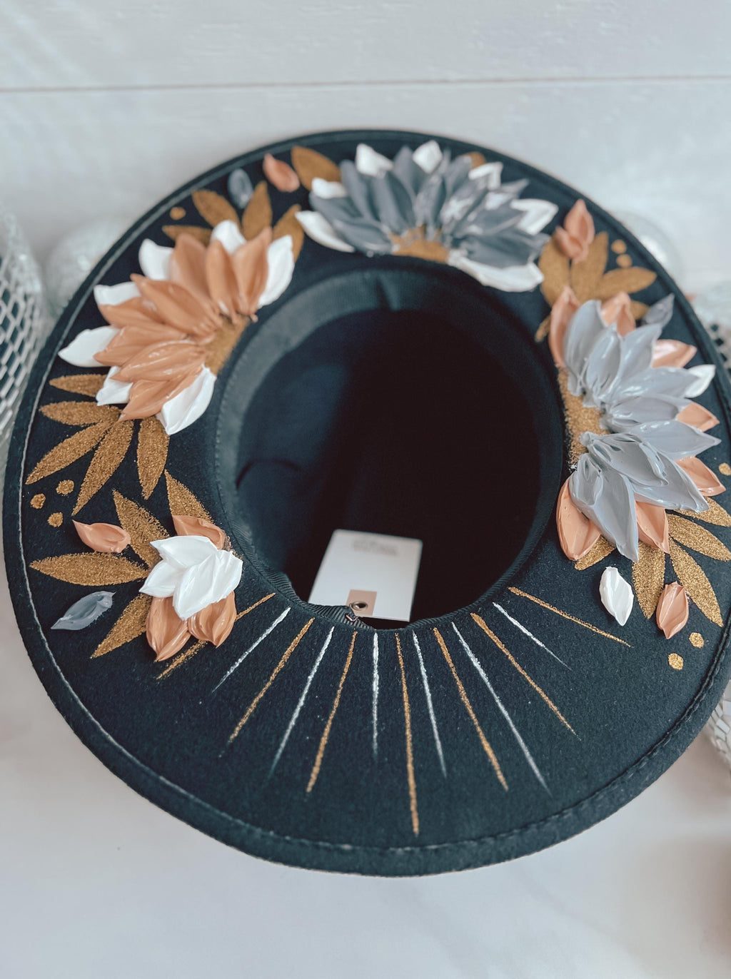 Flower Hat - Rodeo Rancher Hat - Country Concert Thick Paint Hat - Wide Brim Hat