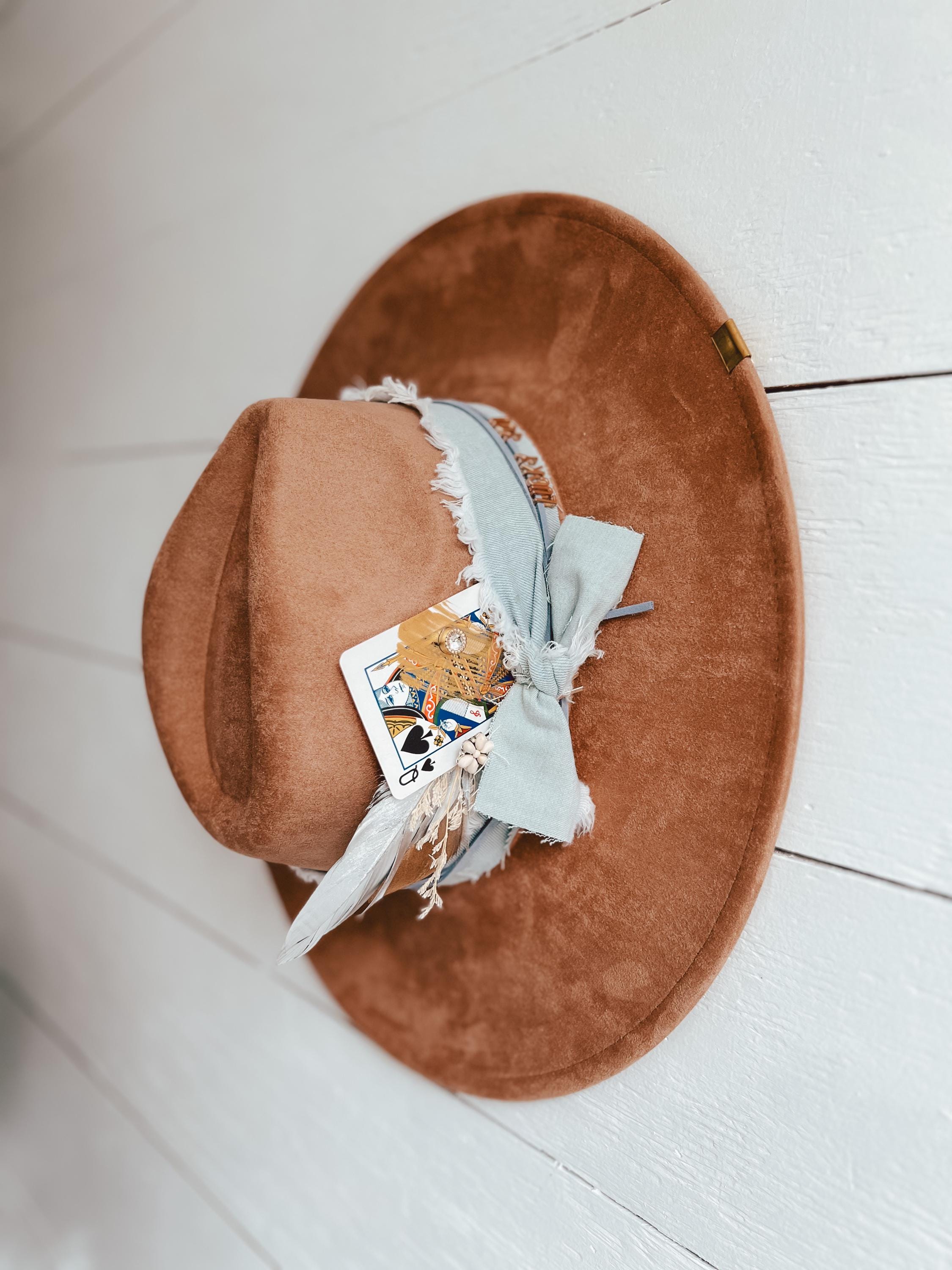 Lucky You Denim Hat Bar - All Accessories Included on Hat - Festival Accessory