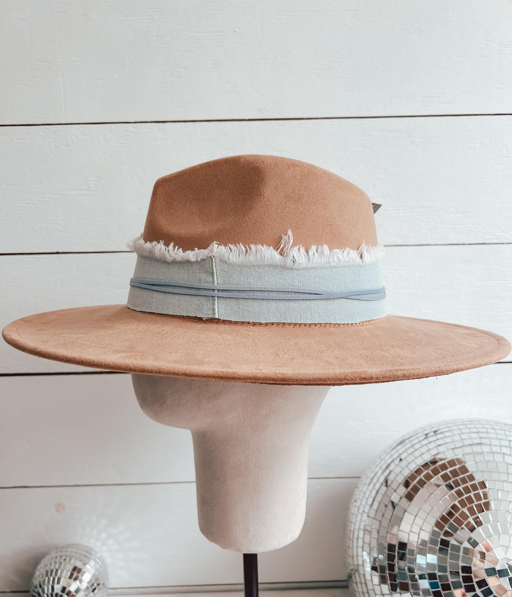 Lucky You Denim Hat Bar - All Accessories Included on Hat - Festival Accessory
