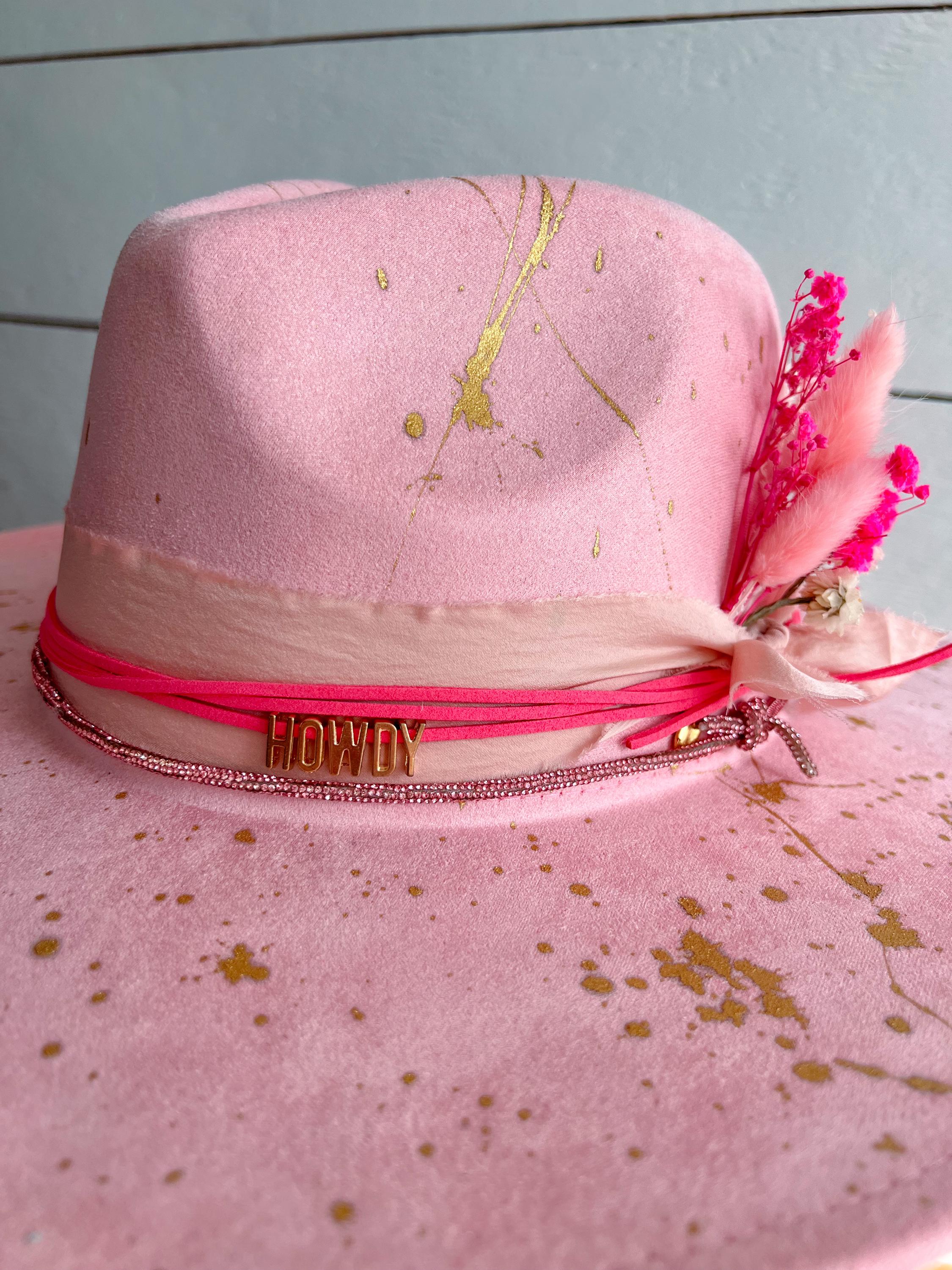 LA Dreams Paint Splattered Hat - All Accessories Included on Hat - Country Music Festival Accessory - Rodeo Hat - Country Concert