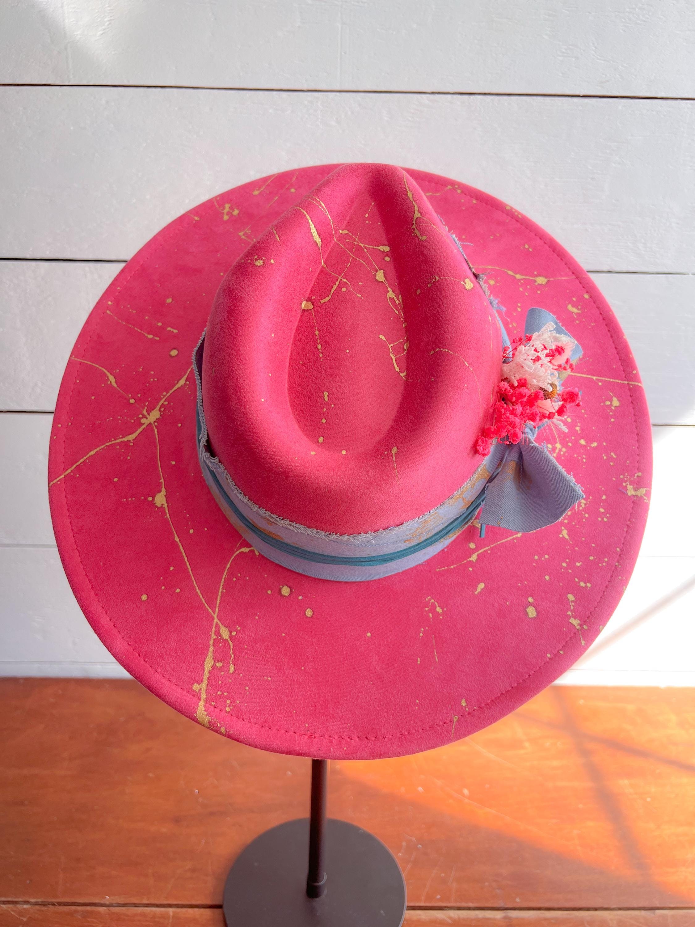 Nashville Bound Paint Splattered Hat - All Accessories Included on Hat - Country Music Festival Accessory - Rodeo Hat - Country Concert