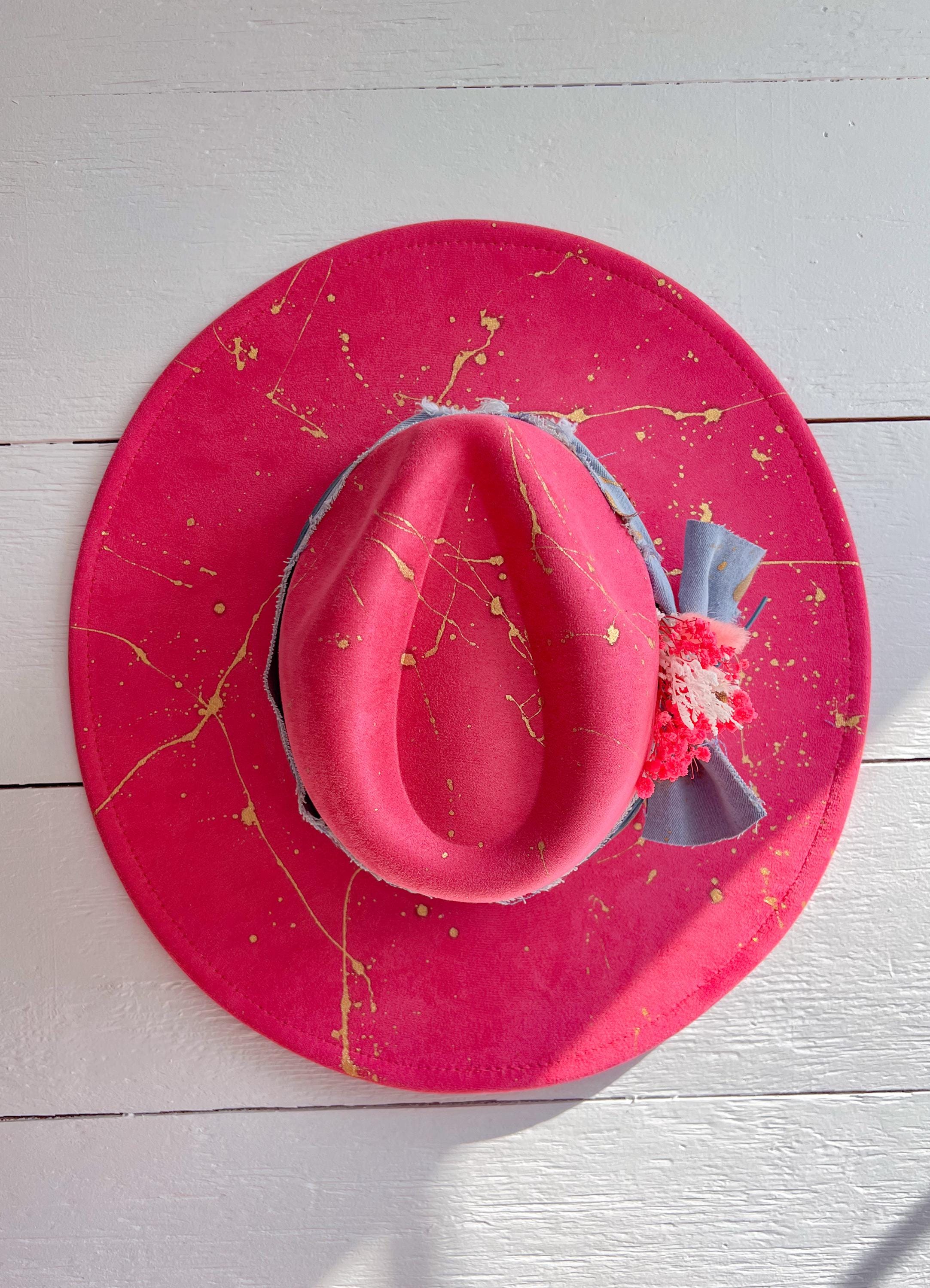 Nashville Bound Paint Splattered Hat - All Accessories Included on Hat - Country Music Festival Accessory - Rodeo Hat - Country Concert