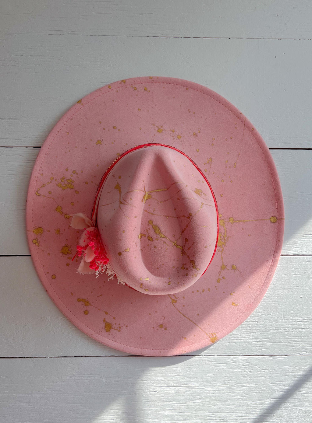 LA Dreams Paint Splattered Hat - All Accessories Included on Hat - Country Music Festival Accessory - Rodeo Hat - Country Concert