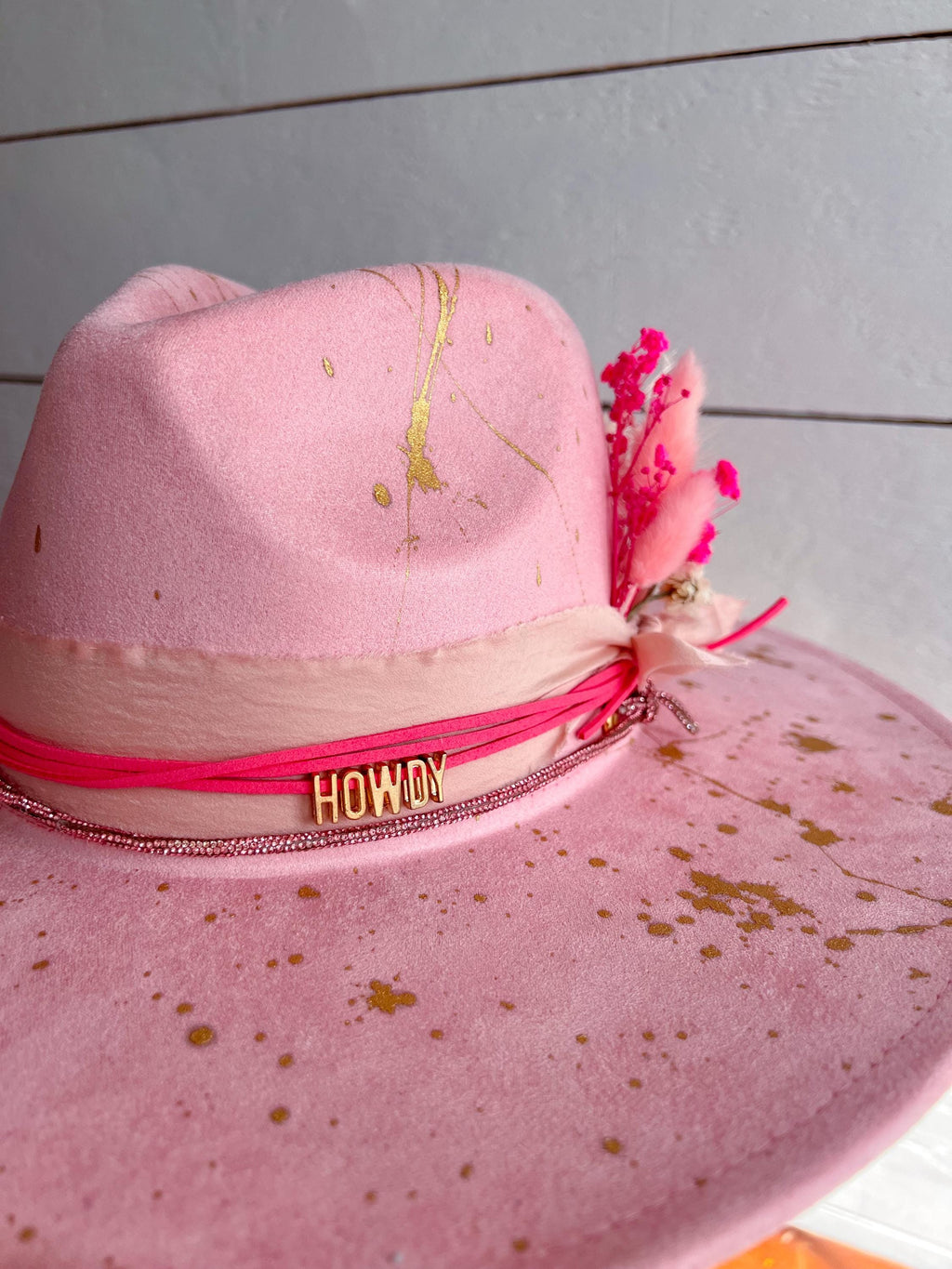 LA Dreams Paint Splattered Hat - All Accessories Included on Hat - Country Music Festival Accessory - Rodeo Hat - Country Concert